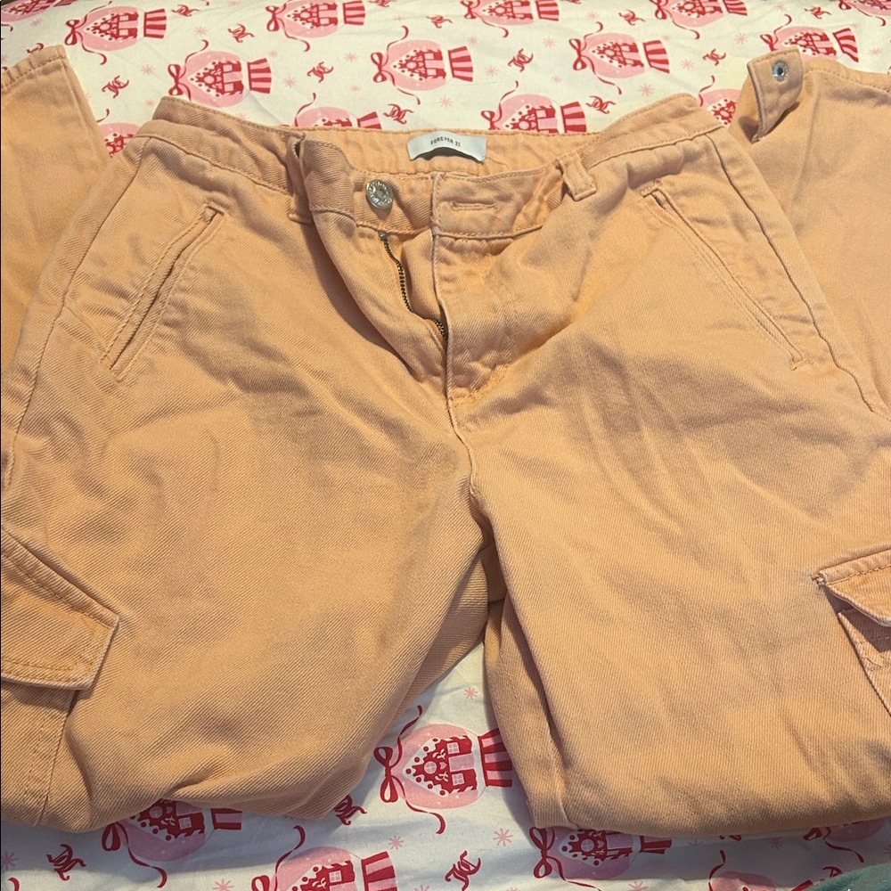 Forever 21 Peach Cargo Pants